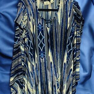 Cato Blue Patterned Women's Top
